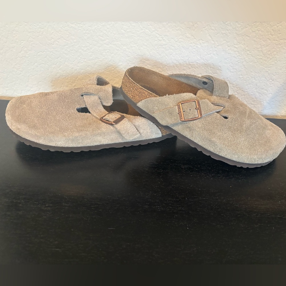 Birkenstock Taupe Suede Clog